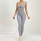 Dance Belly Contracting Peach Hip Sports Stretch Tight Jumpsuit