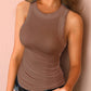 Chemise basique à col rond sans manches pour femme, haut de sport décontracté, été