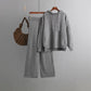 Draping Wide-leg Trousers Twist Two-piece Suit Fashion