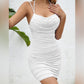 European And American Double-shoulder Strap Pleated Dress