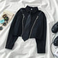 Suit Schoolgirl Loose Tie Shirt With High Waist Pants