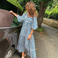 Robe d'été bohème vintage imprimée pour femme, élégante, décontractée, ample, col en V, manches courtes, longue