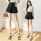 Short de costume taille haute à boutonnage ample en A