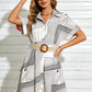 Womens Slimming Belt Short-Sleeve Dress