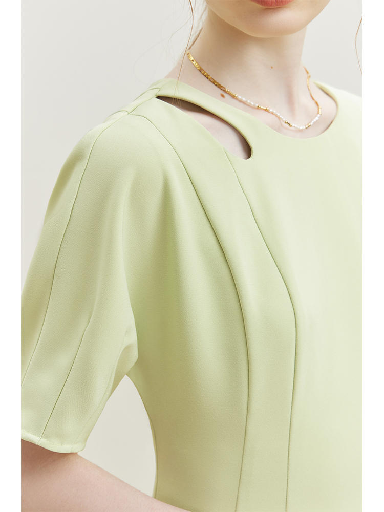 Women's Summer French Round Neck Hollow Dress