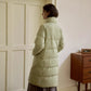 Manteau long et chaud en duvet de canard blanc jusqu'au genou