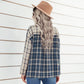 Women's Lapel Plaid Long Sleeve Cardigan Loose Shirt