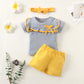 Boys Gentleman Lapel Bow Top Shorts Set