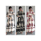 Printed Lace Up European And American Elegant Dress