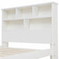 Bed With Shelves, White Wooden Storage Bed, Underbed Drawer - 3FT Single 90 X 190 Cm Frame Only