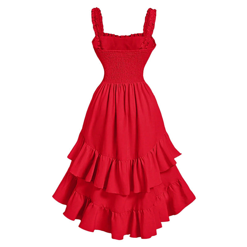 Slim Fit All-matching Suspenders Dress Women