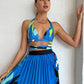 Women's Printed Pleated All-match Suit Skirt