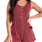 Contrast Color Striped Sleeveless Vest Jumpsuit