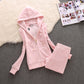 Pure Color Small Feet Plus Size Velvet Women's Casual Suit