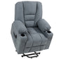 HOMCOM Oversized Riser And Recliner Chairs For The Elderly, Fabric Upholstered Lift Chair For Living Room With Remote Control, Side Pockets, Cup Holder, Grey
