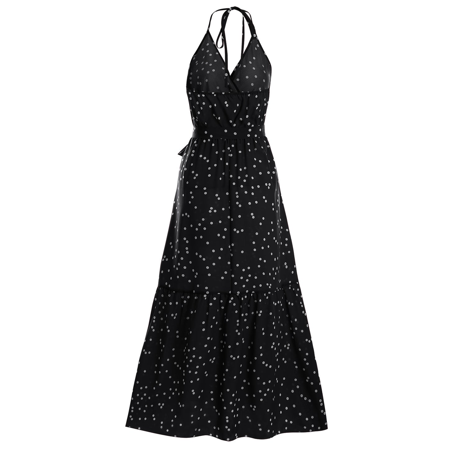 Style V Neck Polka Dot Dress