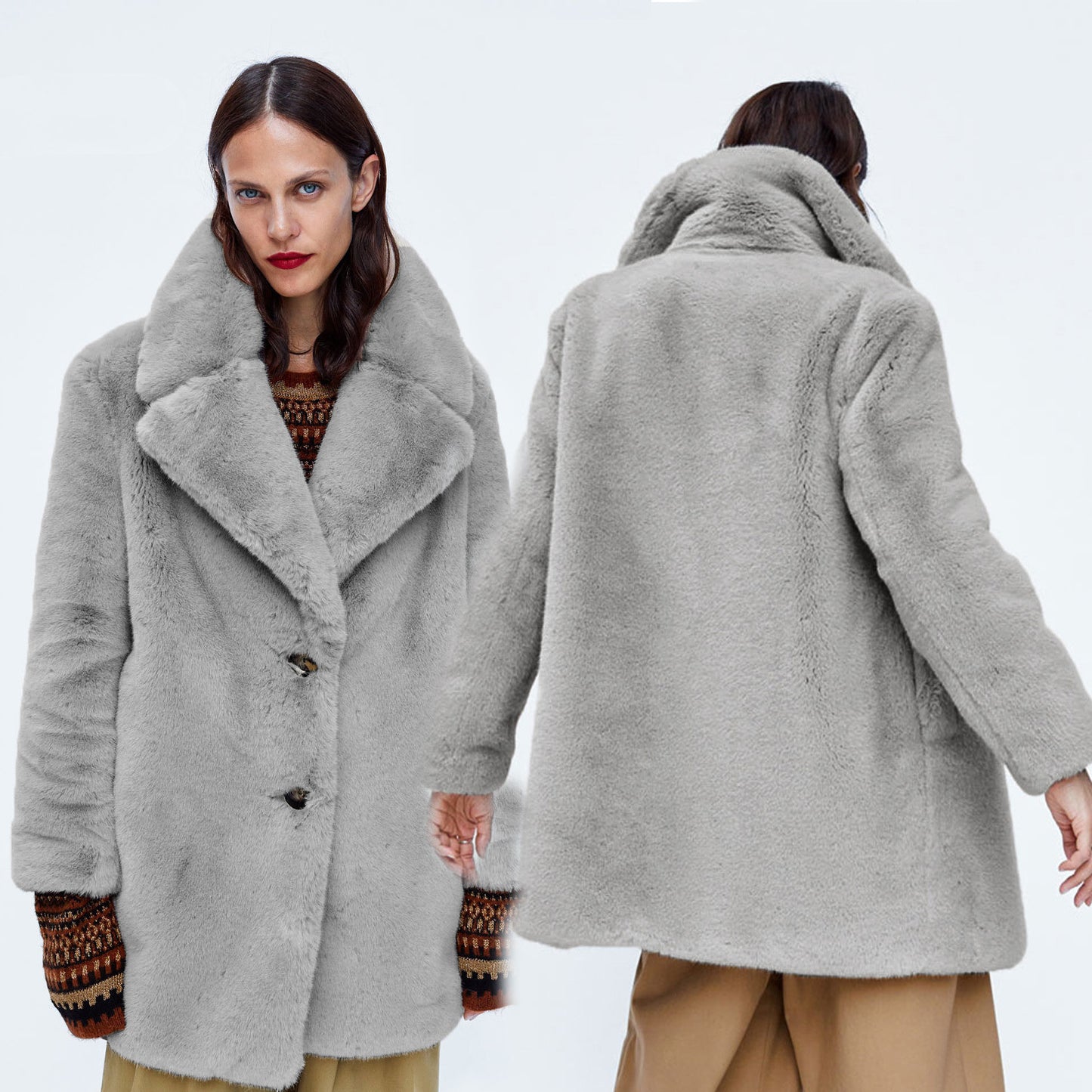 Veste ample en peluche de style coréen, idéale pour toutes les occasions
