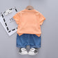 Boys' Short-sleeved Cartoon Casual Suit