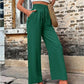 Pantalon décontracté avec poches et cordon élastique, taille haute, ample, pour femme