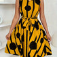 Womens European And American-style Belted A-line Dress