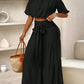Women's Short Sleeve Suit With Summer Sleeve Pleats