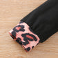 Girls Stitching Long-sleeved T-shirt Leopard Print Flared Pants Suit
