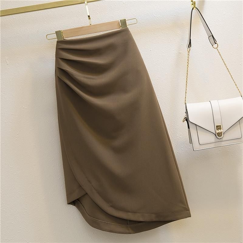 Pleated High Waist Look Taller Slimming Sheath Skirt