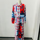 Elegant Lapel Floral Wide-leg Pants Two-piece Suit