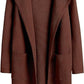 Women's Woolen Coat With Pockets Autumn And Winter Temperament  Slim Fit Mid Length Jacket Comfortable Casual Lapel Coats