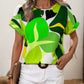 Summer New Fashion Printed Multi-color Round Neck Women's Short Sleeve