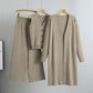 Elegant Knitting Suit Sleeveless Vest Sweater Cardigan Pants Three-piece Set