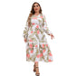 Stitching Lace V-neck Dress Women's Lace