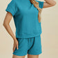 Ensemble short tendance en tissu texturé