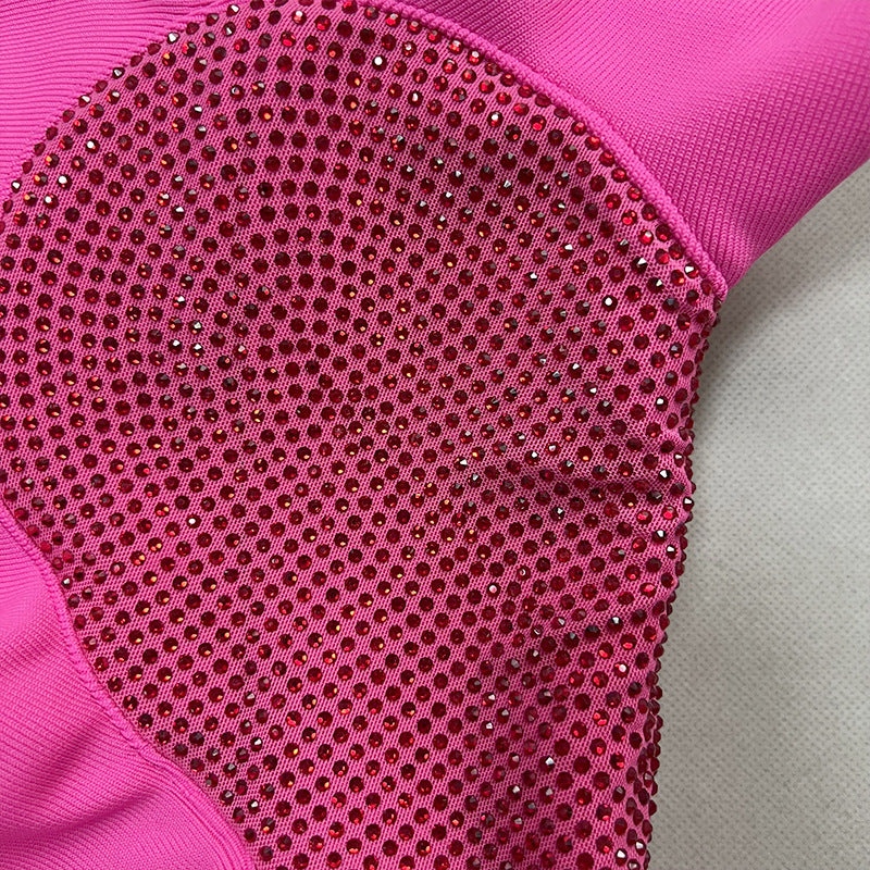 Robe une pièce bandage diamant en forme de cœur, vêtements de nuit