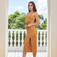 Women's Halter Slit Slim Hip Twist Dress
