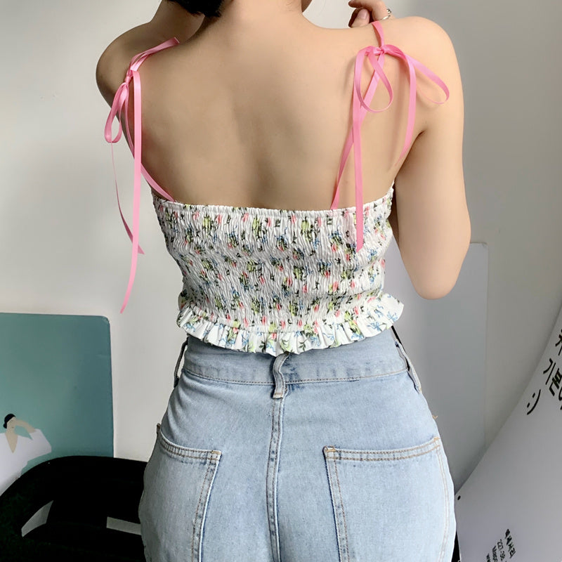 Small Floral Lace Stitching Lace Vest