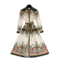 Women's Printed Long-sleeved Boho Dress