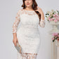 Lace Hollow Long Sleeve Pencil Skirt