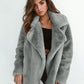 Plush Lapel Woolen Coat Women