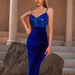 Hanging Strap Highlighter Style Velvet Dress