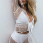 Fashion Mesh See-through Bandage Cardigan Short Outer Wear Sun Protection Shirt