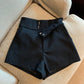 Short de costume taille haute pour femme, coupe trapèze