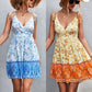 Women's Fashion V-neck Strap Positioning Flower Dress