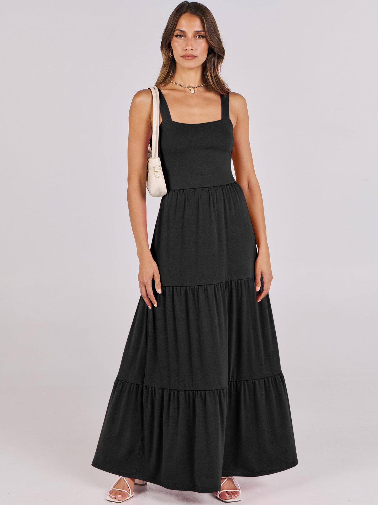 Robe sans manches à bretelles spaghetti et poches pour femme