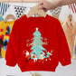Pull pour enfant imprimé Père Noël, bonhomme de neige, élan