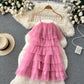 Loose Ruffle Pressed Pleated Maxi Dress