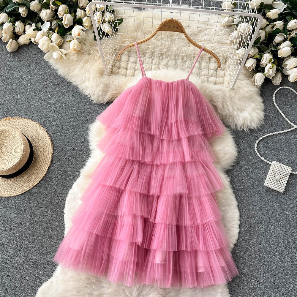 Loose Ruffle Pressed Pleated Maxi Dress