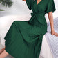 V-neck Swing Pleated Maxi Dress Women's Clothing