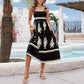 Elegant Commuting Beach Vacation Style Contrasting Print Wrap Dress