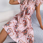Dignified Flowers Lace-up Waist-controlled Large Hem Pleated Skirt